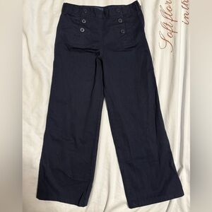 Polo Ralph Lauren Navy Blue Wide-Leg Pants Double Button Up w/ Zipper Size 6X